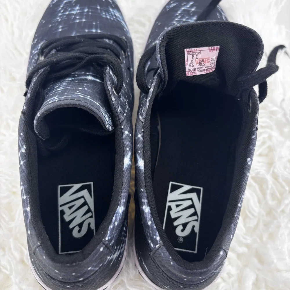 Vans Winston Low Women Black Shooting Stars‎ Lace Up Sneakers Shoes Size 8